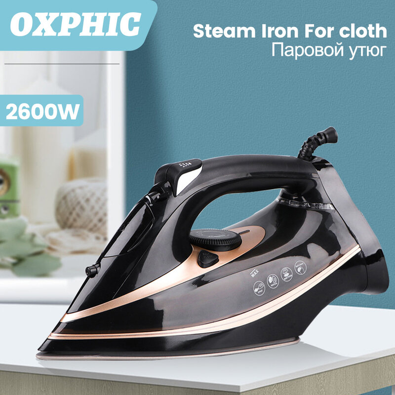 مكواة بخار من OXPHIC 2600 واط مكواة بخار للملابس مولد بخار ذاتي التنظيف مكواة بخار للملابس باخرة يدوية