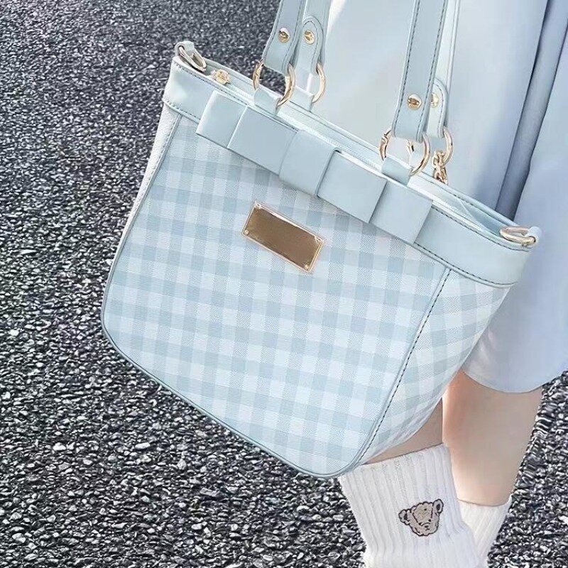 Xiuya-حقيبة كتف منقوشة وردية للنساء ، أنيقة ولطيفة ، حقيبة Ita ذات سعة كبيرة ، حقيبة يد لوليتا شفافة ، موضة جميلة ، جديدة
