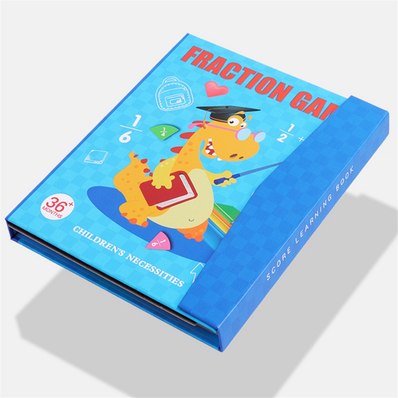 ألعاب الرياضيات لتعلم الكسور المغناطيسية للأطفال ، مجموعة كتب حسابية ، ألعاب تعليمية