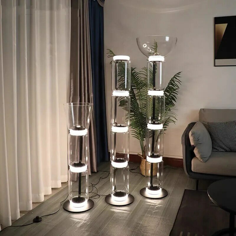 إيطاليا تصميم بريق الشمال مشرق LED الطابق أضواء داخلي غرفة المعيشة ديكور غرفة نوم حامل الإضاءة الحديثة الثقيلة زجاج للأرضيات مصباح