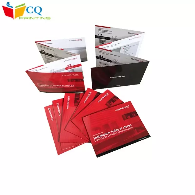 نشرات مطوية مع تعليمات الطباعة بالألوان الكاملة ، مجلد كتيب رخيص ، منتج مخصص ، كتيب A4 ، مخصص