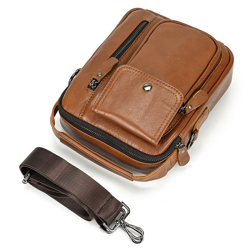 حقيبة كروس من الجلد الطبيعي للرجال ، حقيبة كروس صغيرة للرجال ، حقائب كتف للرجال ، حقيبة هاتف ، هدية عصرية