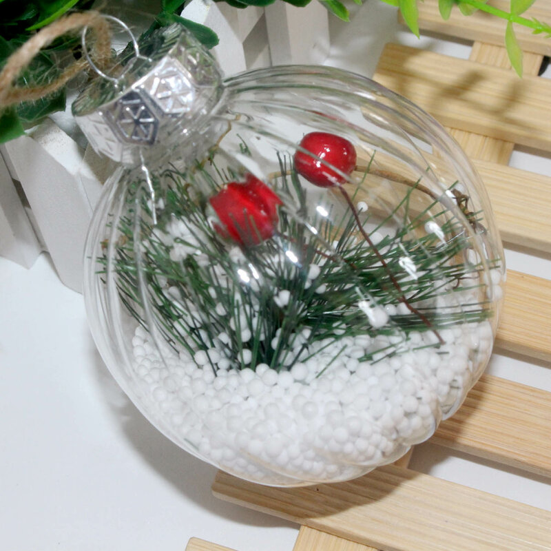شجرة عيد الميلاد قطرة الحلي ، قلادة عيد الميلاد ، كرة معلقة واضحة ، لوازم زينة متنوعة ، أنماط عشوائية ، 4 قطعة