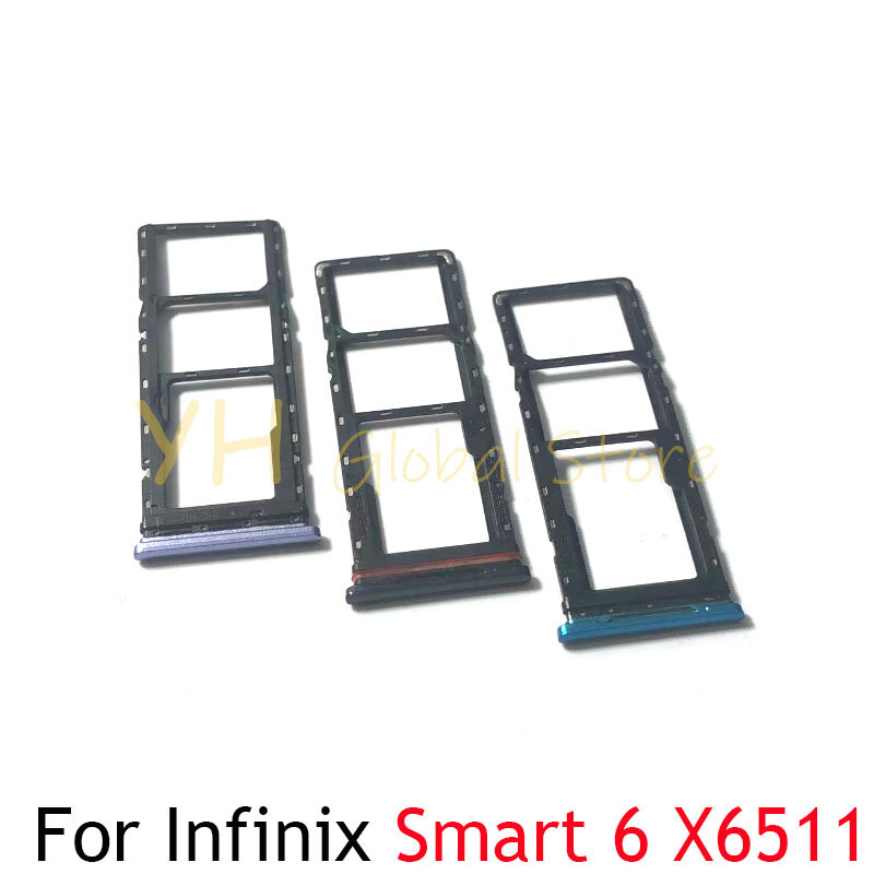 حامل صينية بفتحة لبطاقة Sim ، قطع غيار ، انفينيكس سمارت 6 ، X6511 ، X6511B ، X6511E ، 10 قطعة