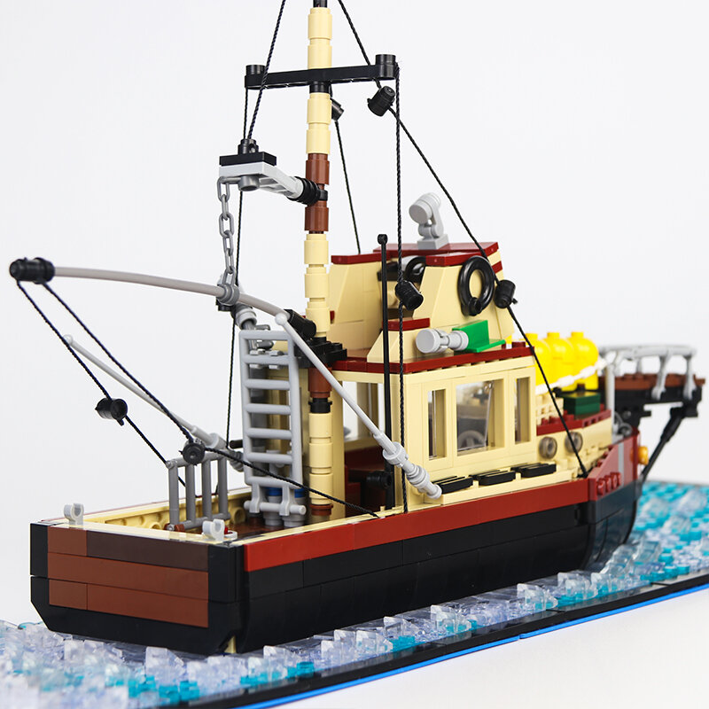 BZB MOC سلسلة فكي سفينة الأوركا لبنات البناء نموذج قارب الصيد لتقوم بها بنفسك تجميع الطوب لعب الأطفال الكبار عيد ميلاد أفضل الهدايا