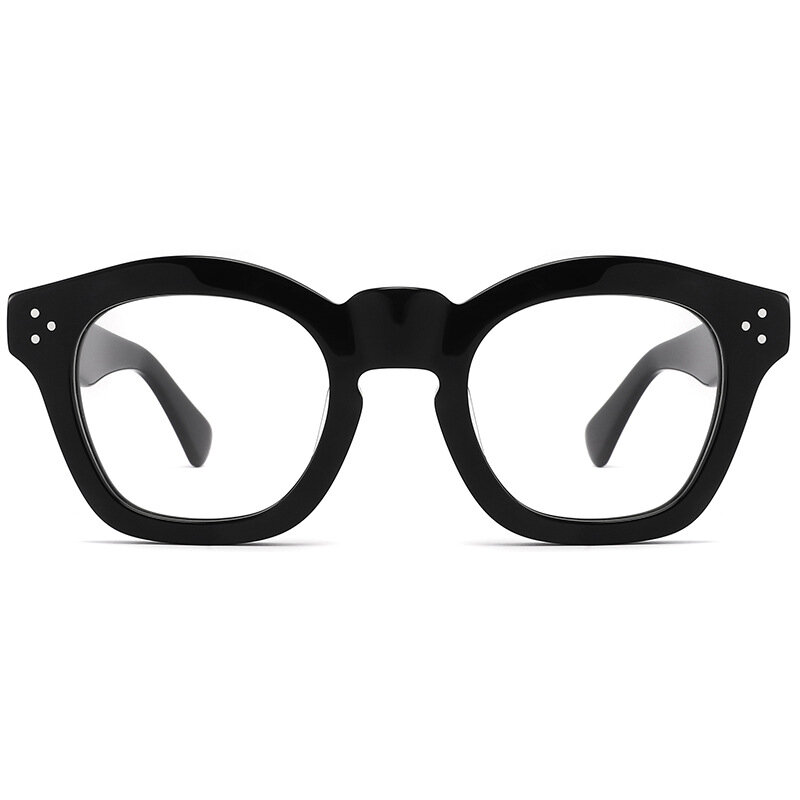 إطار نظارات أسيتات للرجال والنساء ، نظارات بصرية بيضاوية لقصر النظر ، نظارات مصممة عتيقة ، نظارات طبية بالمسامير ، عين اليد ، الموضة