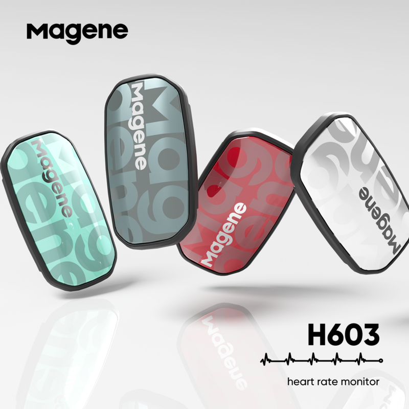 Magene جهاز مراقبة معدل ضربات القلب اتش 603مراقب يثبت على حزام الصدر المنفصل، يعمل بالبلوتوث بتقنية شبكة متقدمة ومتكيفة ويتوافق مع تطبيق الصحة زويفت