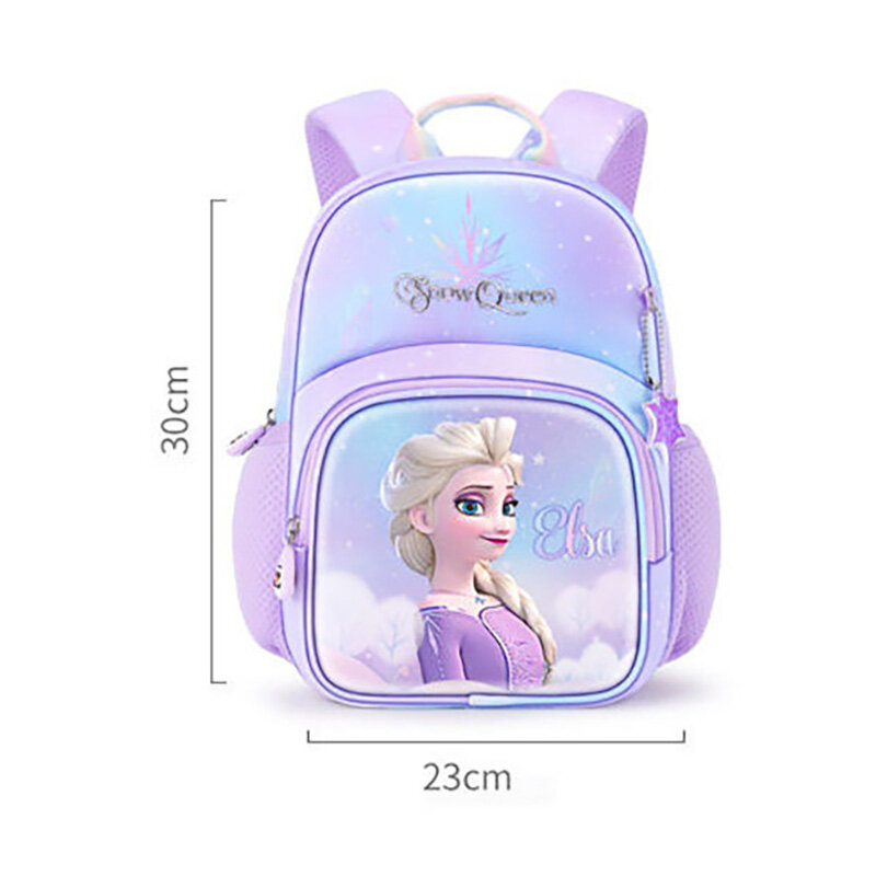 حقيبة مدرسية مجمدة للفتيات Miniso-Disney ، حقيبة ظهر صغيرة لطيفة مضادة للبكتيريا ، حقيبة كتاب الأميرة إلسا ، جودة عالية