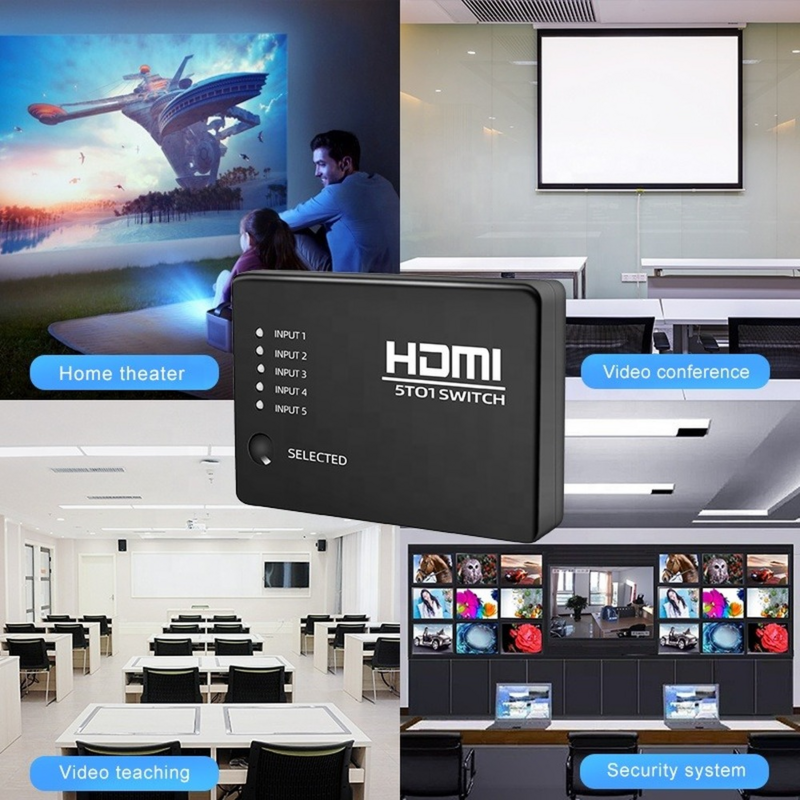 محول HDMI متوافق مع 5 منافذ لاسلكي عن بعد 1080P 5 في 1 خارج 4K ل XBOX 360 PS3 PS4 أندرويد HDTV الجلاد