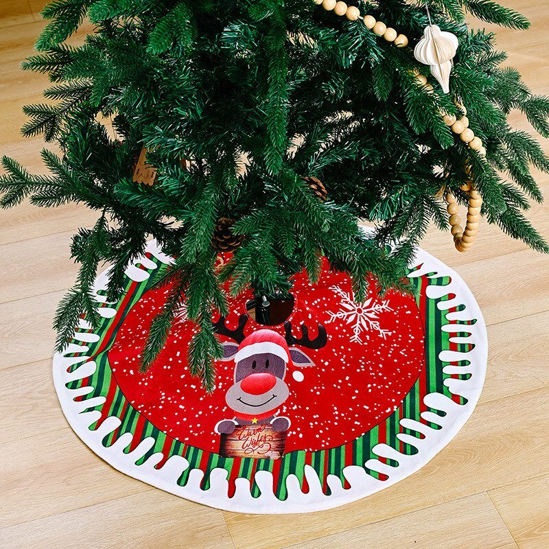تنورة شجرة عيد الميلاد للحفلات الداخلية والخارجية ، التفاف قاعدة شجرة عيد الميلاد ، الحلي شجرة عطلة ، حصيرة الكلمة ، سانتا كلوز