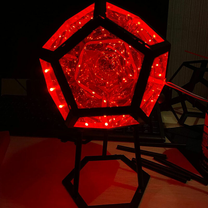 2022 الإبداعية ثلاثية الأبعاد إنفينيتي Dodecahedron الإبداعية لون رائع الفن ليلة ضوء عيد الميلاد أضواء الديكور حلم ضوء