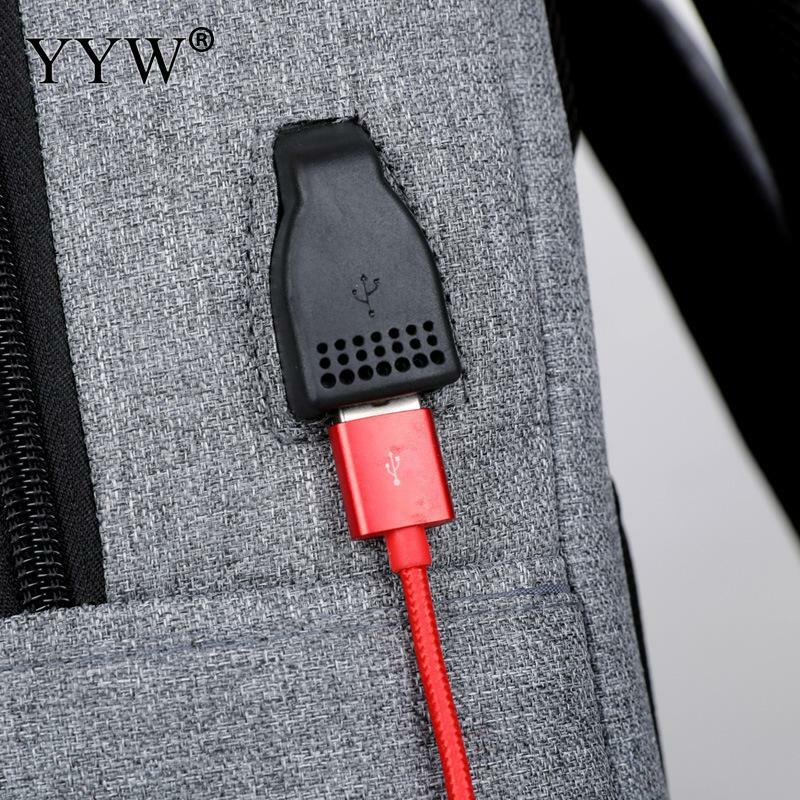متعددة جيب لينة أكسفورد المنظم حقيبة الظهر سعة كبيرة حقيبة كمبيوتر محمول عادية USB شحن السفر حزمة سستة مكافحة سرقة حقيبة الظهر