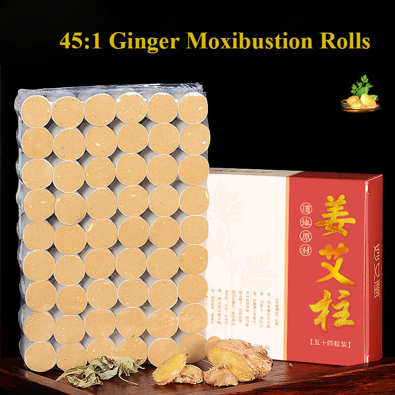 54 قطعة الذهب الزنجبيل Moxa رولز الصينية عشب الكى الوخز بالإبر الصحة نقطة العلاج Moxa العصي لتخفيف الآلام الجسم العضلات الاسترخاء