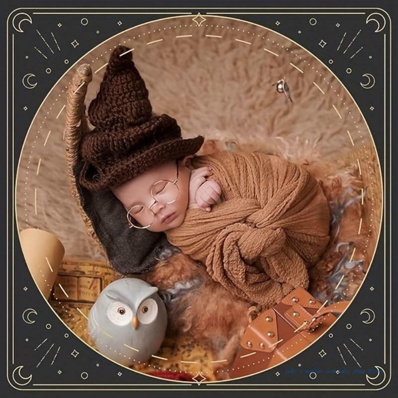 67JC الرضع التصوير الزي معالج زي قبعة الاكسسوارات مجموعة الانتحال الدعائم الطفل الساحرة زي الوليد الملابس دش هدية