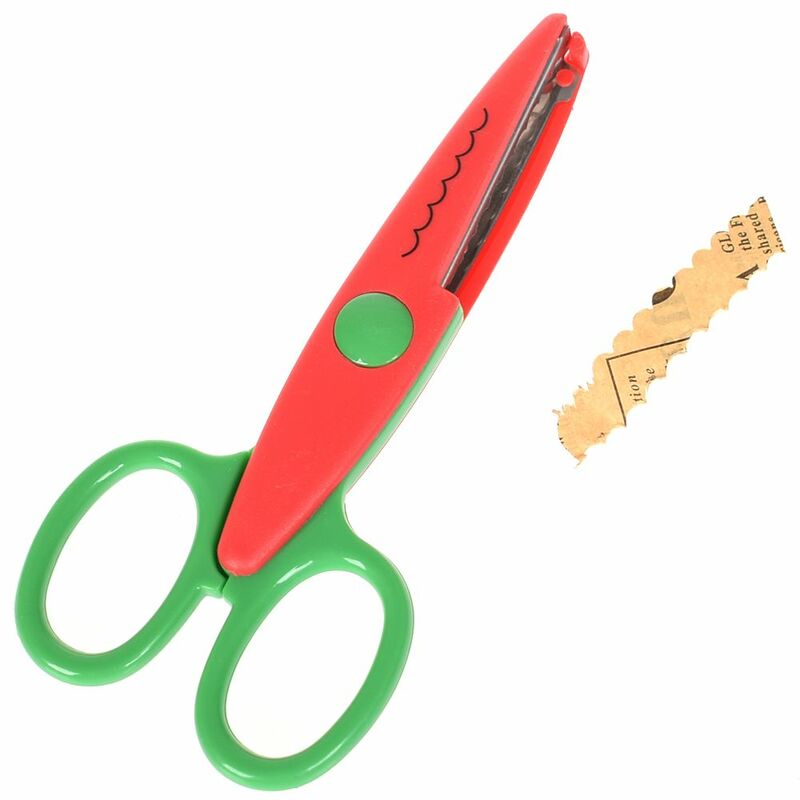 1pc Safety Scissors Children DIY Photo Album Handmade Craft Laciness For Wave Stamps Decorative Photo Card Cuting Office School