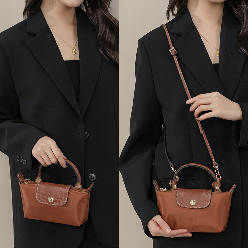 حزام حقيبة Longchamp صغير ، حزام كتف ، زلابية متقاطعة مع الجسم ، ملحقات تحويل مثقبة ، حقيبة سترا خالية من الثقب