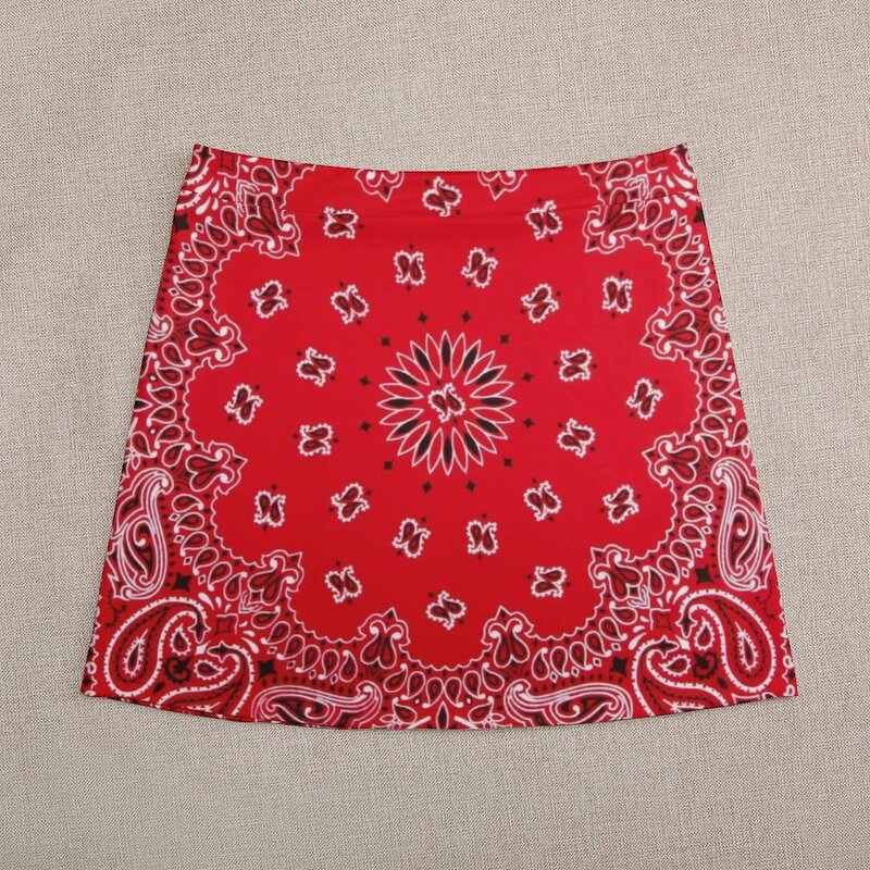 باندانا-تنورة صغيرة حمراء ملابس نسائية تنانير قصيرة للنساء تأثيري