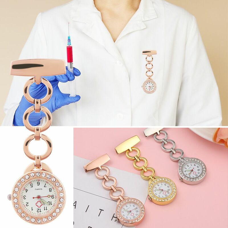 جميل المرأة الطبية ممرضة قلادة الماس كوارتز ساعة ممرضة ساعة ساعة جيب