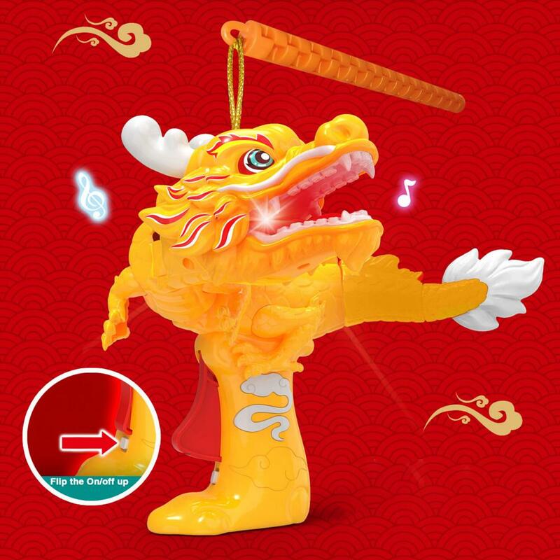 لعبة التنين الصينية الذهبية مع الصوت والضوء ، رئيس سوينغ تاي ، الزناد الصحافة ، تخفيف التوتر ، التنين الدائمة ، لعبة تفاعلية للأطفال
