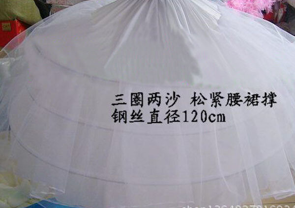 فستان رسمي صخب فستان الزفاف كرينولين الأورجانزا تنورة كبيرة دعم ثلاثة الصلب 2 غزل تنورة كبيرة الدعم