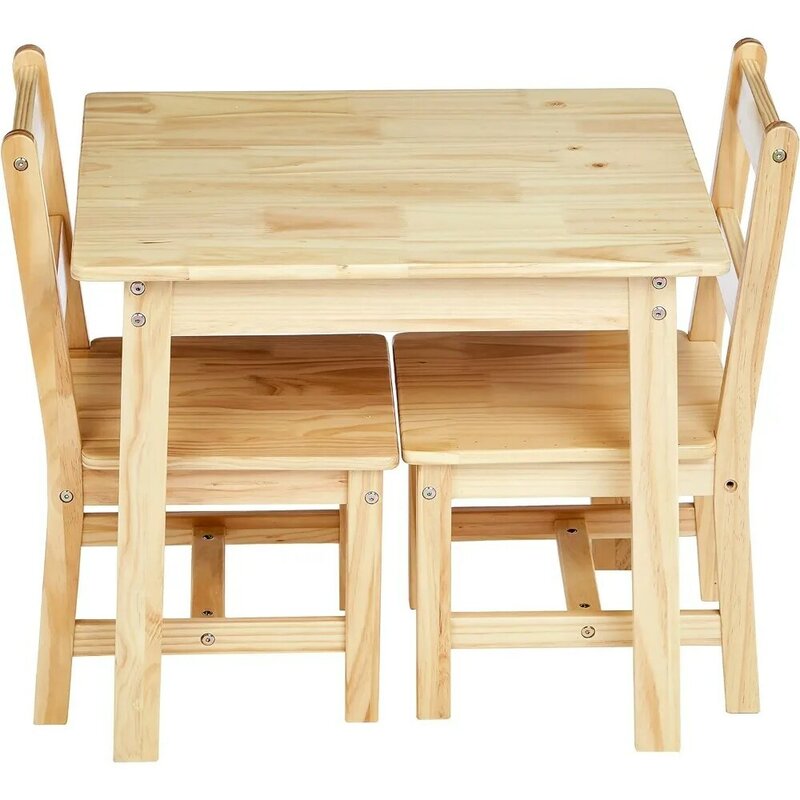 طقم طاولات وكراسي من الخشب الصلب للأطفال ، ألعاب أطفال ، كرسيان ، شحن طبيعي مجاني ، 20 × 24 × 21 بوصة ، 3 بوصة