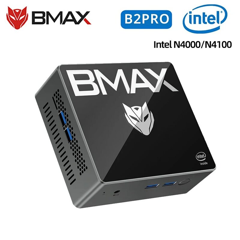 BMAX B2 Pro كمبيوتر صغير ويندوز 11 PRO OS PC الكل في واحد HDMI Intel N4000 N4100 8GB RAM من نوع GB sd Intel UHD