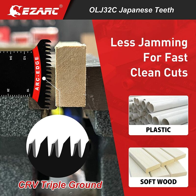 شفرات منشار تتأرجح EZARC ، 10 قطعة شفرات متعددة الاستخدامات ذات حافة قوس طويلة للغاية مع أسنان يابانية ، قطع نظيف للخشب والمعادن