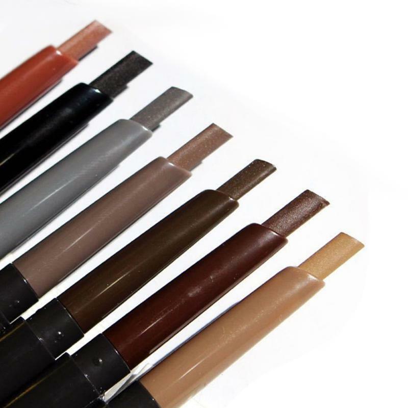 قلم حواجب متعدد الألوان يدوم طويلاً ، أداة مكياج مقاومة للماء ، مقاومة للعرق ، جمال طبيعي ، برأسين ، سهلة التلوين