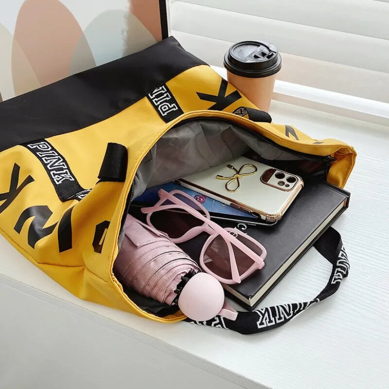 كولوربلوك نايلون حمل حقائب اليد ، الرسم عادية ، الرياضة ، اللياقة البدنية ، رسالة الوردي