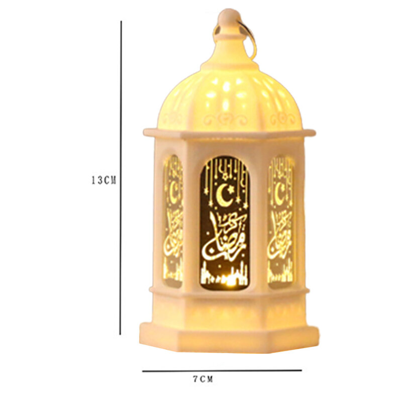 أضواء LED محمولة مقلدة ، ديكور عيد مبارك ، فانوس معلق ، زينة داخلية وخارجية