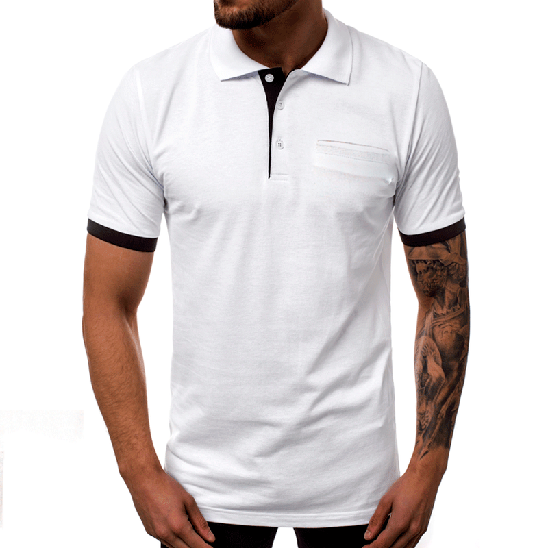 الرجال التلبيب قميص بلون تنفس Hot البيع بدوره إلى أسفل طوق عادية في الهواء الطلق اليومية الرسمي تي شيرت