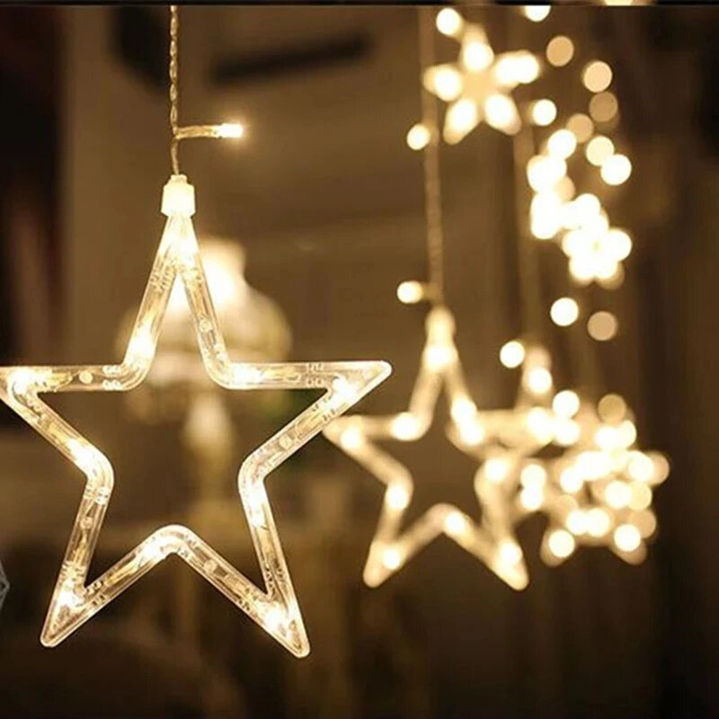 LED الجنية ستار الستار ضوء سلسلة ، عطلة الإضاءة ، إكليل الديكور ، عيد الميلاد ، ضوء الزفاف ، الاتحاد الأوروبي التوصيل ، 2 متر ، التيار المتناوب 220 فولت
