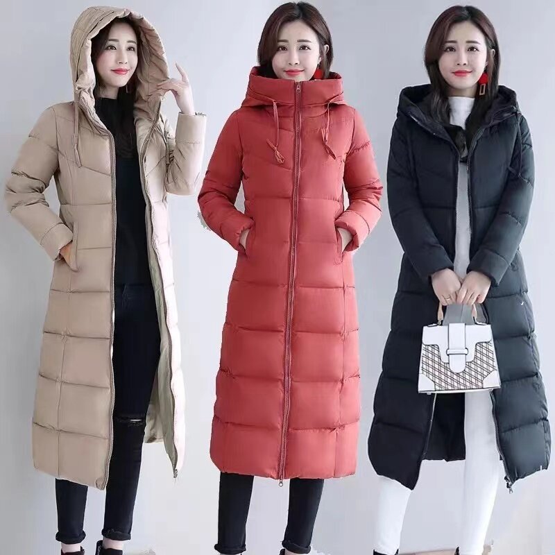 2023 طويل مستقيم معطف الشتاء المرأة عادية أسفل جاكيتات سليم إزالة مقنعين سترة كبيرة الحجم أبلى حجم كبير 5XL WT 1 كجم