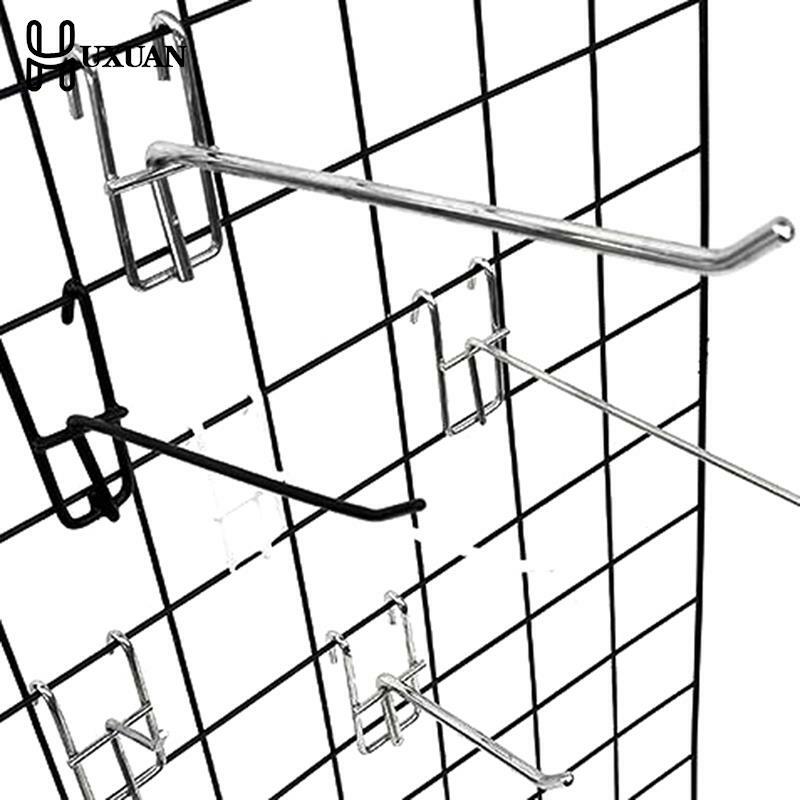 5 قطعة ورشة هوك الذراع شبكة جدار عرض السنانير تخزين رفوف التجزئة متجر الوتد رف البضائع لوحة معدنية شنق يناسب مثقب
