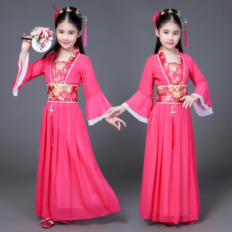 فستان صيني تقليدي للفتيات ، زي الهالوين ، لمحبي الرقص التقليدي ، هانفو ، أحمر ، وردي ، سماوي ، أزرق ، أبيض ، أخضر ، أصفر ، للفتيات