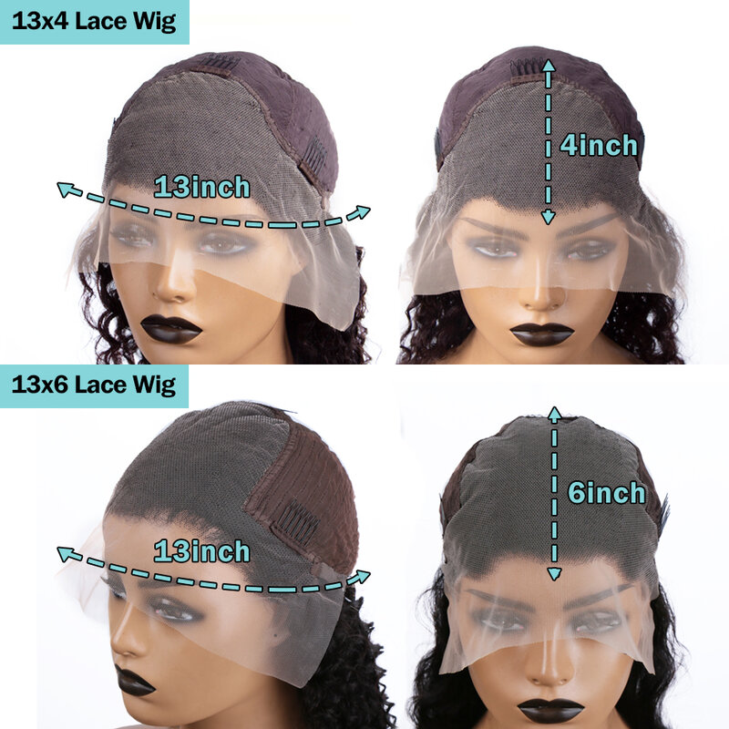 باروكة شعر بشري شفافة عالية الدقة بدانتيل للنساء ، كثافة برازيلي ، موجة جسم ، 13 × 4 ، 13 × 6 ، 30 بوصة ، 40 بوصة