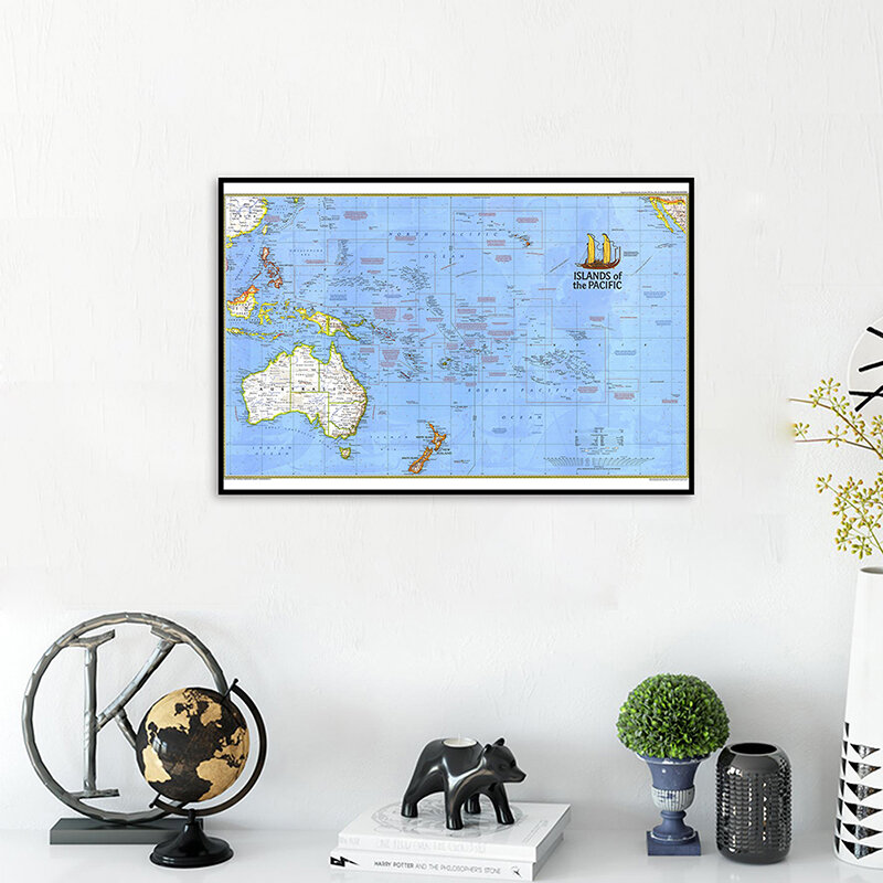 100x150 سنتيمتر غير المنسوجة رذاذ اللوحة خريطة آسيا المحيط الهادئ الملحق في نوفمبر 1989 للعيش ديكورات للحائط