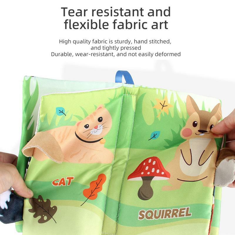 دفتر قماش بتصميم الفواكه والحيوانات للطفل ، لعبة تعليمية للاطفال من 0 الى 12 شهر