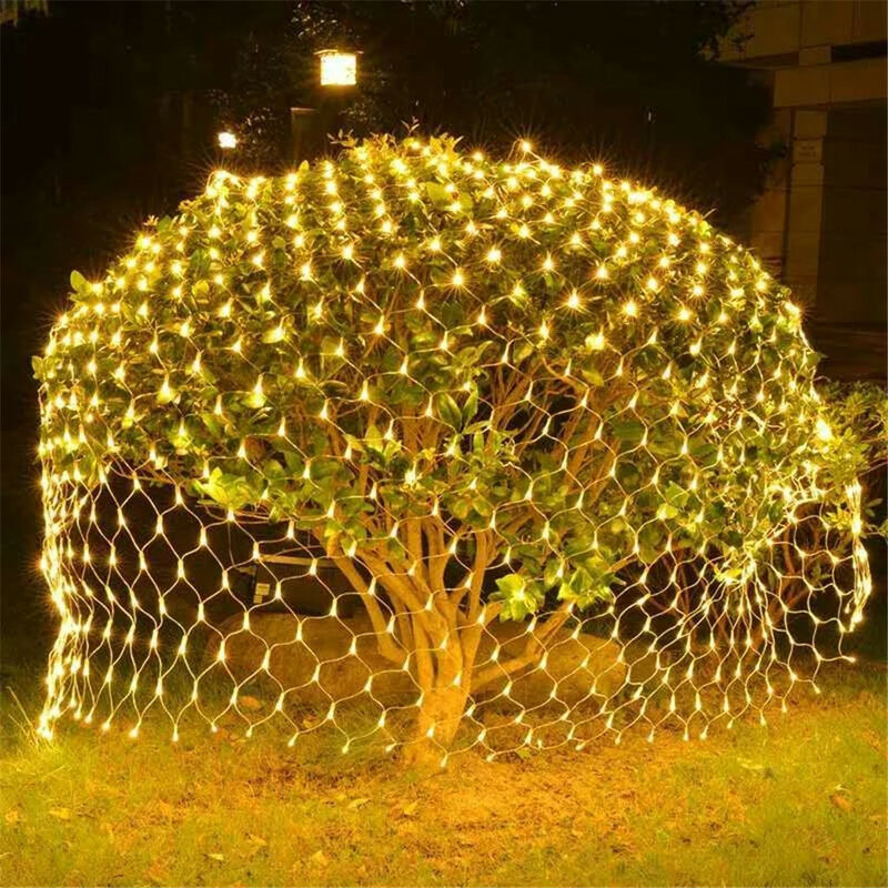 صافي LED سلسلة أضواء 8 طرق 220 فولت 1.5x1.5 متر 3X2M مهرجان عيد الميلاد الديكور السنة الجديدة حفل زفاف مقاوم للماء
