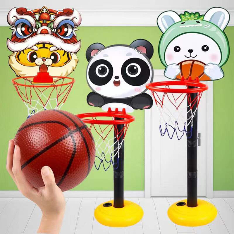الأطفال الكرتون الإبداعية الحيوانات كرة السلة اللعب مجموعة في الهواء الطلق الرياضة قابل للتعديل حامل سلة حامل هوب الهدف لعبة لعبة للطفل