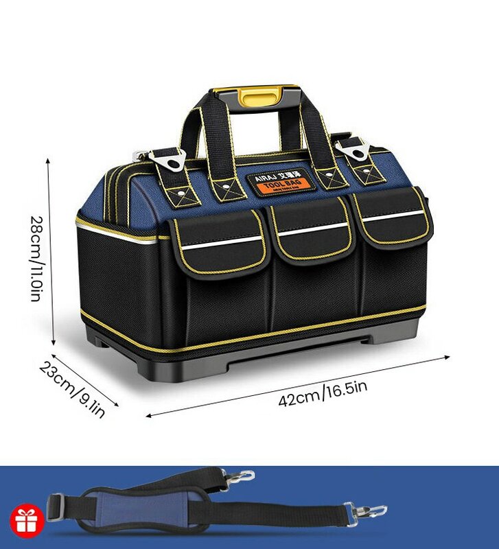 حقيبة أدوات متعددة الوظائف من AIRAJ بسعة كبيرة حقيبة أكسفورد قماشية مقاومة للماء أداة إصلاح حقيبة تخزين كهربائي