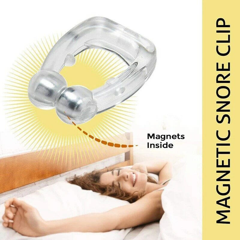 المغناطيسي مكافحة الشخير جهاز وقف الشخير مشبك الأنف سهلة التنفس تحسين النوم المعونة توقف التنفس أثناء الليل جهاز مع كيس 1/2/4 قطعة