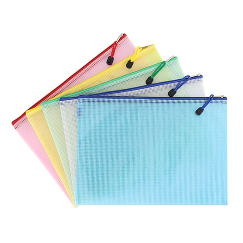 12 قطعة من البلاستيك الشفاف ملف المجلدات سستة حقيبة التخزين حقيبة مستندات مكتب مجلد ملف المدرسة منظم جيوب مقاوم للماء