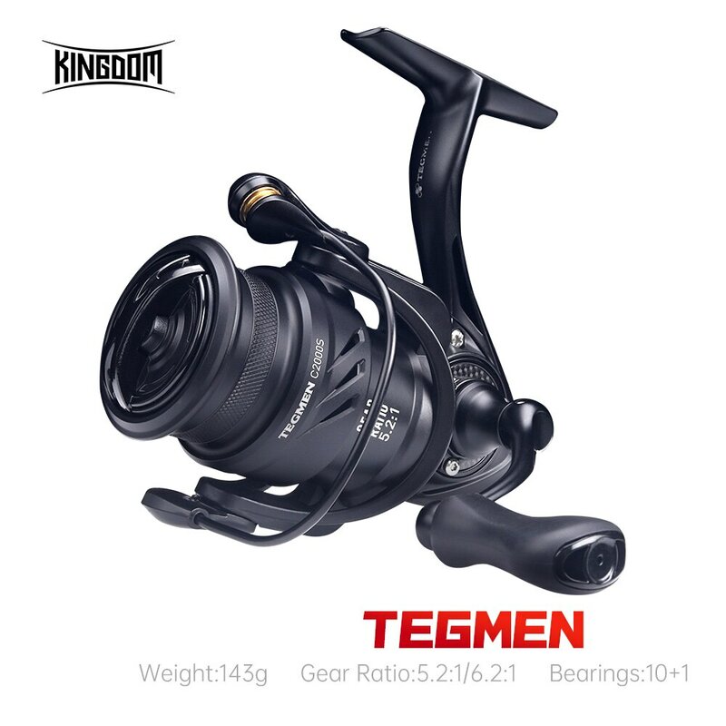 المملكة tegdrag الرجال: 1: 1g بكرات صيد دوارة نسبة تروس عالية السرعة جسم خفيف من ألياف الكربون 10 + 1 كمية تحمل