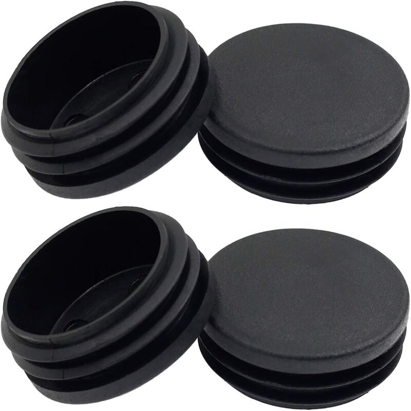 سدادة أنابيب بلاستيكية دائرية مانعة للإنزلاق ، غطاء أسود الطرف ، أنابيب أنبوبية ، 1 "، 3" ، 4 "، 45 ، 10