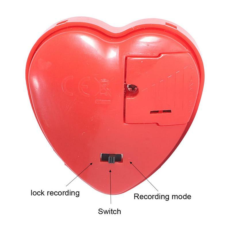 مسجل صوت صغير على شكل قلب للأطفال ، أزرار قابلة للتسجيل ، صندوق صوت 30 ثانية ، دمية حيوان محشوة