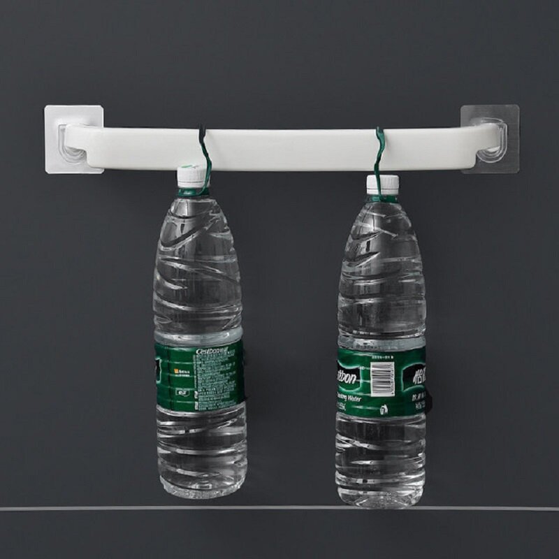 مفيدة البلاستيك الحائط الحمام منشفة بار الجرف الذاتي لاصق حامل Rack المرحاض لفة ورقة معلقة شماعات الحمام التموين