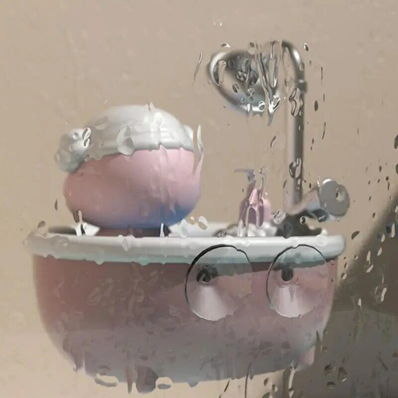 خنزير شكل رذاذ الماء لعبة للطفل ، شفط قوي ، لعبة الاستحمام الكهربائية الناعمة ، 2 فوهات