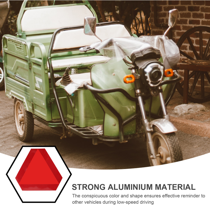 شعارات مثلث تحذيرية عالية السرعة ، علامة بطيئة الحركة من الفولاذ المقاوم للصدأ للسلامة