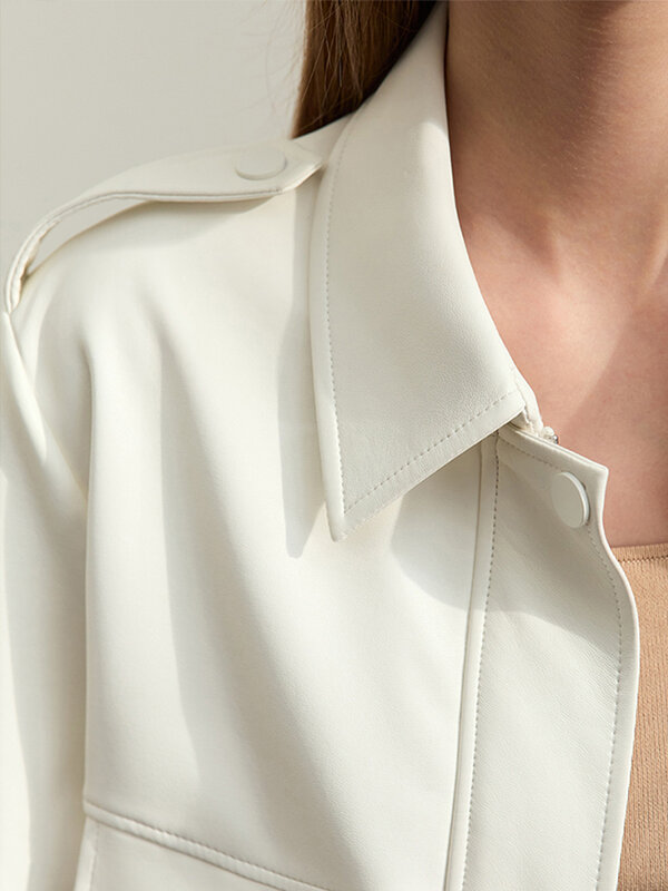 سترة جلدية نسائية Amii ، معطف قصير ، تصميم صغير ، كتف مفتوح ، جديد ، ربيع ، mini rotro